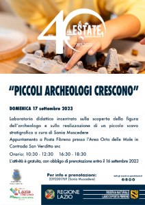 Locandina piccoli archeologi crescono